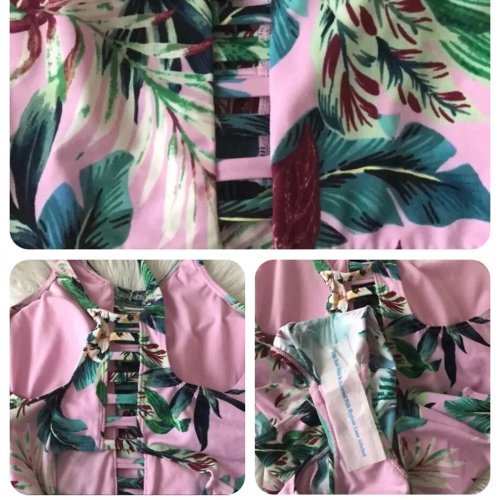 Beach Betty by Miracle Brands Slim Control Floral One-Piece Swimsuit SMALL NWT